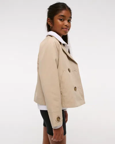 Abercrombie & Fitch Cropped Trench Coat In Neutral