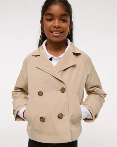 Abercrombie & Fitch Cropped Trench Coat In Neutral