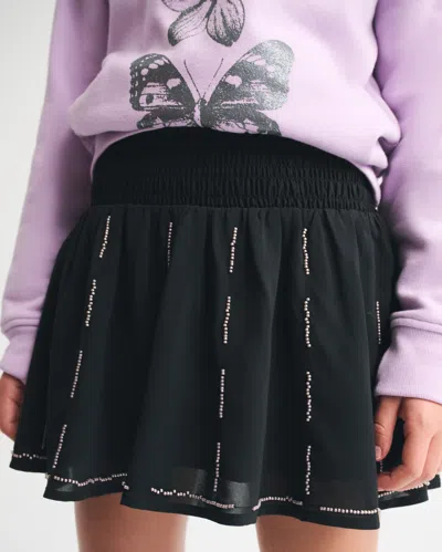 Abercrombie & Fitch Beaded Micro Mini Skort In Black