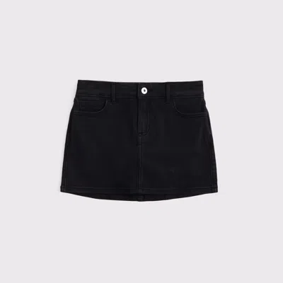 Abercrombie & Fitch Denim Mini Skort In Black