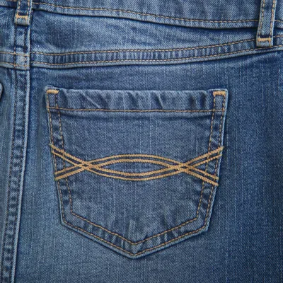 Abercrombie & Fitch Low Rise Denim Micro-mini Skort In Blue