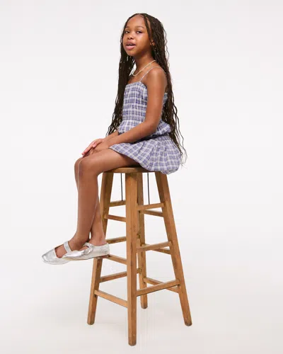 Abercrombie & Fitch Plaid Bubble Hem Mini Skort In Blue