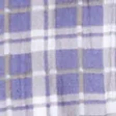 Abercrombie & Fitch Plaid Bubble Hem Mini Skort In Blue