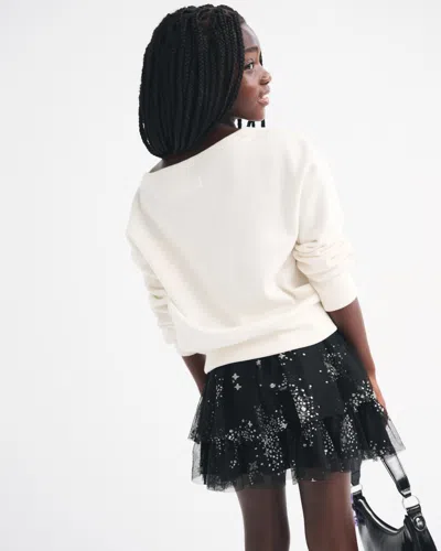 Abercrombie & Fitch Sparkle Tiered Ruffle Skort In White