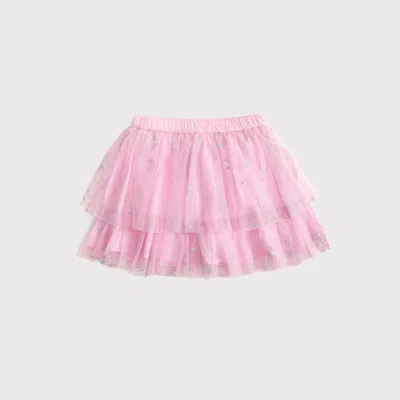 Abercrombie & Fitch Sparkle Tiered Ruffle Skort In Animal Print