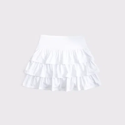 Abercrombie & Fitch Ypb Ruffle Mini Skort In White