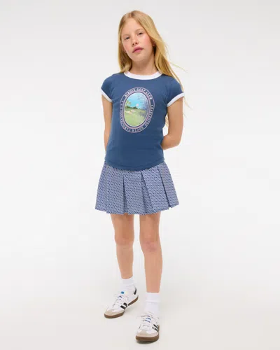 Abercrombie & Fitch Ypb Pleated Mini Skort In Blue