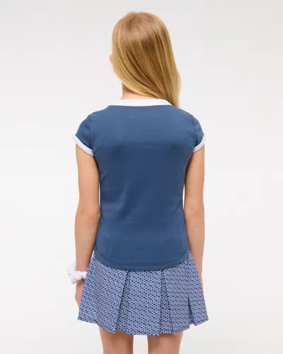 Abercrombie & Fitch Ypb Pleated Mini Skort In Blue