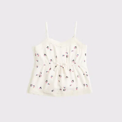 Abercrombie & Fitch Lace-trim Babydoll Top In White