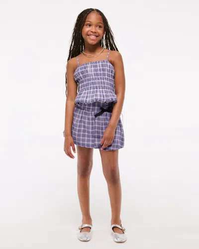 Abercrombie & Fitch Smocked Squareneck Set Top In Blue