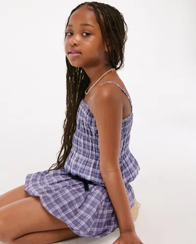 Abercrombie & Fitch Smocked Squareneck Set Top In Blue