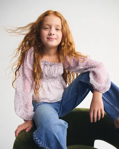 Abercrombie & Fitch Long-sleeve Flowy Babydoll Top In White