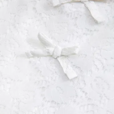 Abercrombie & Fitch Lace Bow Top In White