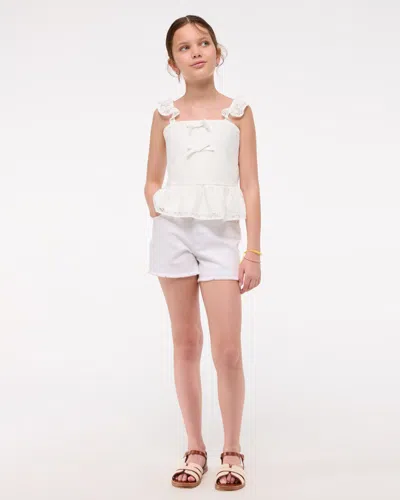 Abercrombie & Fitch Lace Bow Top In White