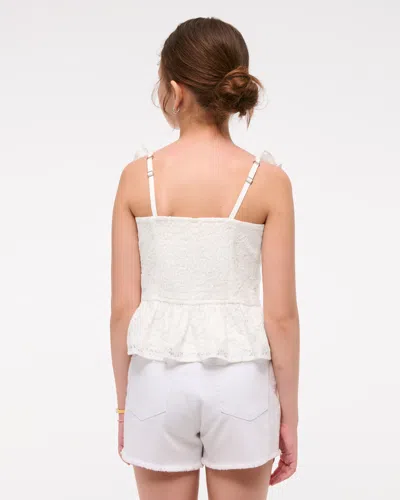 Abercrombie & Fitch Lace Bow Top In White
