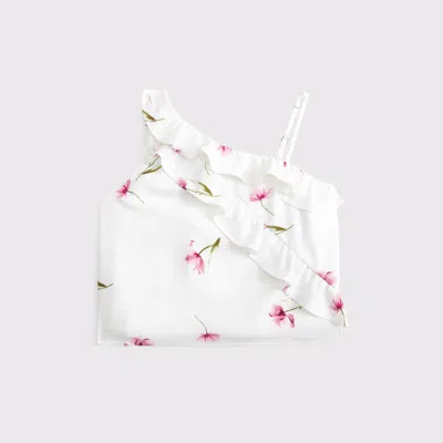 Abercrombie & Fitch Asymmetrical Ruffle Set Top In Animal Print