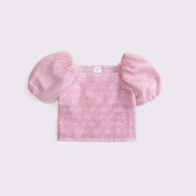 Abercrombie & Fitch Emerson Puff Sleeve Top In Pink