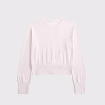 Abercrombie & Fitch Long-sleeve Banded Tee In Pink