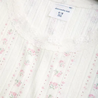 Abercrombie & Fitch Pointelle Lace-trim Top In White