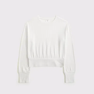 Abercrombie & Fitch Long-sleeve Banded Tee In White