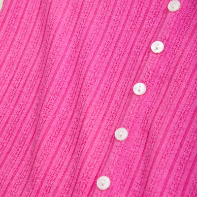 Abercrombie & Fitch Long-sleeve Button-through Tee In Pink