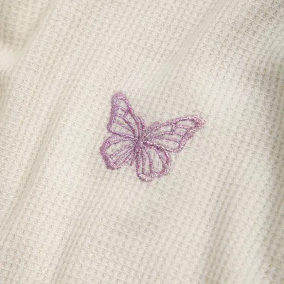 Abercrombie & Fitch Long-sleeve Knot-front Waffle Tee In Brown