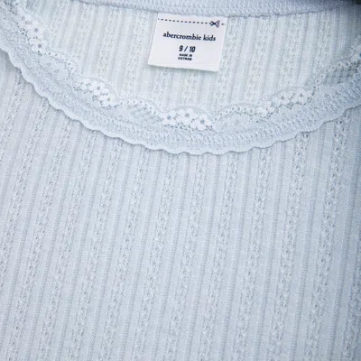 Abercrombie & Fitch Long-sleeve Pointelle Lace-trim Top In White