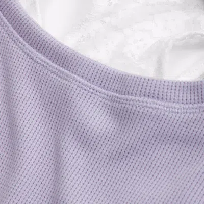 Abercrombie & Fitch Oversized Waffle Twofer Top In Purple