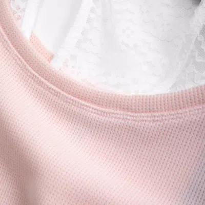 Abercrombie & Fitch Oversized Waffle Twofer Top In Pink