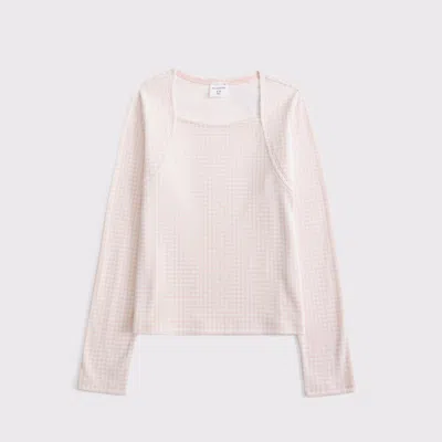 Abercrombie & Fitch Ypb Long-sleeve Rib Top In White