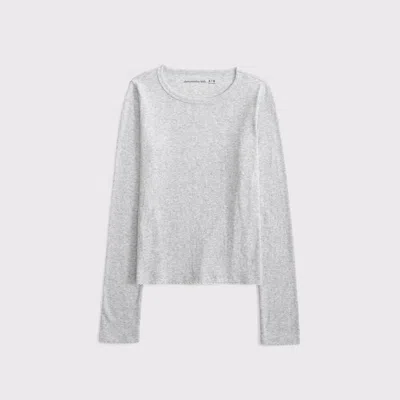 Abercrombie & Fitch Essential Long-sleeve Baby Tee In Gray