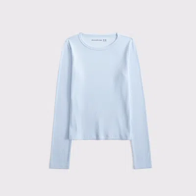 Abercrombie & Fitch Essential Long-sleeve Baby Tee In Gray