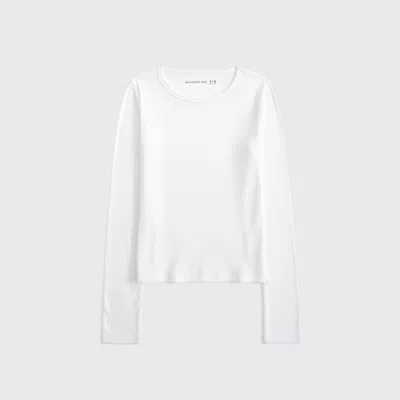 Abercrombie & Fitch Essential Long-sleeve Baby Tee In White
