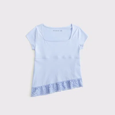 Abercrombie & Fitch Lace-trim Babydoll Tee In Pink