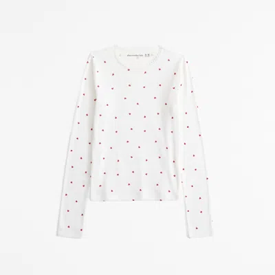 Abercrombie & Fitch Essential Long-sleeve Baby Tee In White