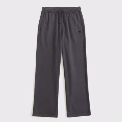 Abercrombie & Fitch Essential Icon Baggy Open-hem Sweatpants In Blue