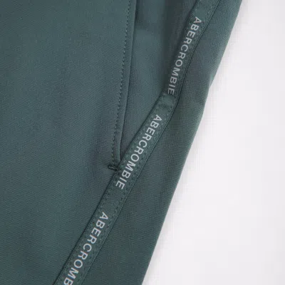 Abercrombie & Fitch Ypb Cozy-lined Logo Tape Sweatpants In Green