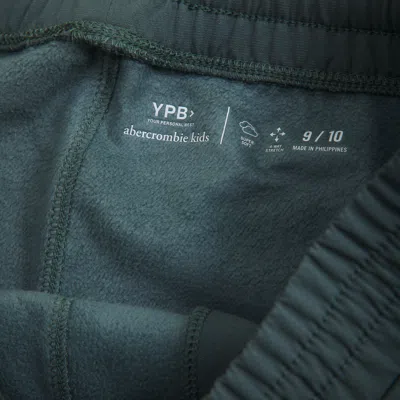 Abercrombie & Fitch Ypb Cozy-lined Logo Tape Sweatpants In Green