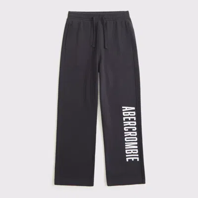 Abercrombie & Fitch Logo Baggy Open-hem Sweatpants In Gray