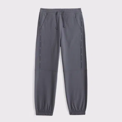 Abercrombie & Fitch Ypb Cozy-lined Logo Tape Sweatpants In Gray