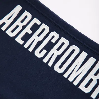 Abercrombie & Fitch Logo Baggy Open-hem Sweatpants In Blue