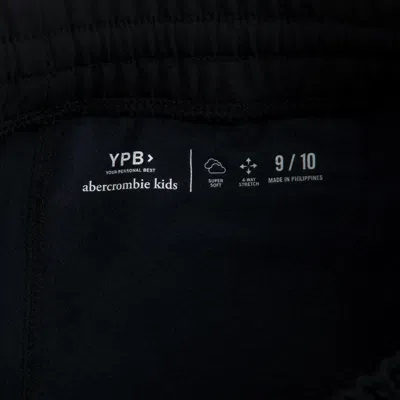 Abercrombie & Fitch Ypb Cozy-lined Logo Tape Sweatpants In Black