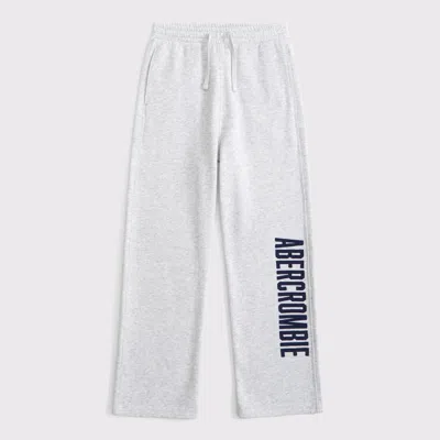 Abercrombie & Fitch Logo Baggy Open-hem Sweatpants In Gray