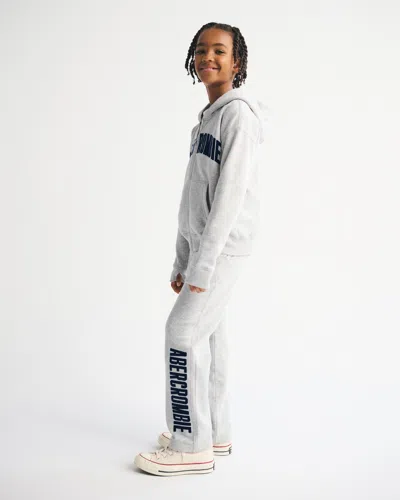 Abercrombie & Fitch Logo Baggy Open-hem Sweatpants In Gray