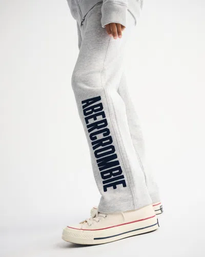 Abercrombie & Fitch Logo Baggy Open-hem Sweatpants In Gray