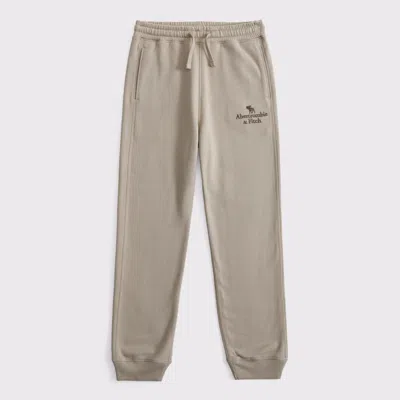 Abercrombie & Fitch Logo Joggers In Brown