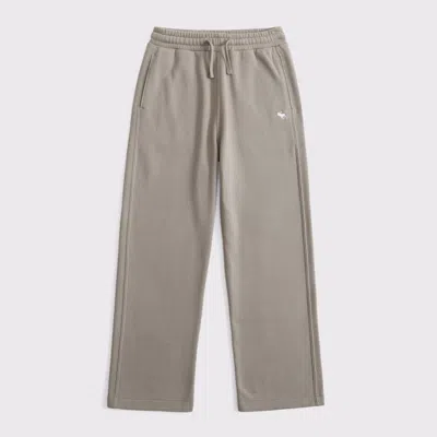 Abercrombie & Fitch Essential Icon Baggy Open-hem Sweatpants In Gray