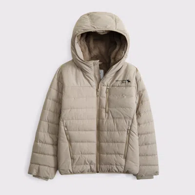 Abercrombie & Fitch Cozy Performance Puffer In Gray