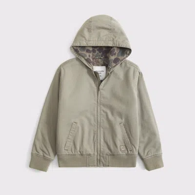 Abercrombie & Fitch Hooded Workwear Jacket In Green