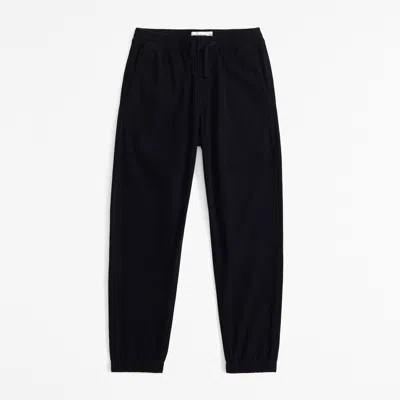 Abercrombie & Fitch Twill Joggers In Black